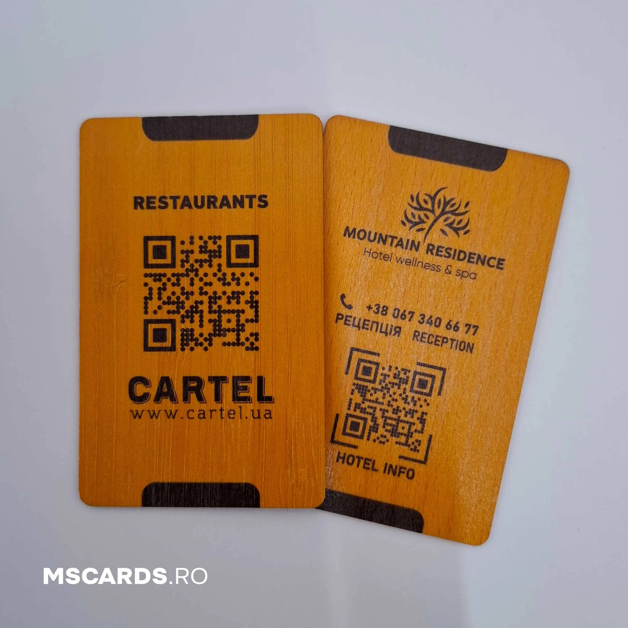 Wooden cards 13.56 MHZ, printed.